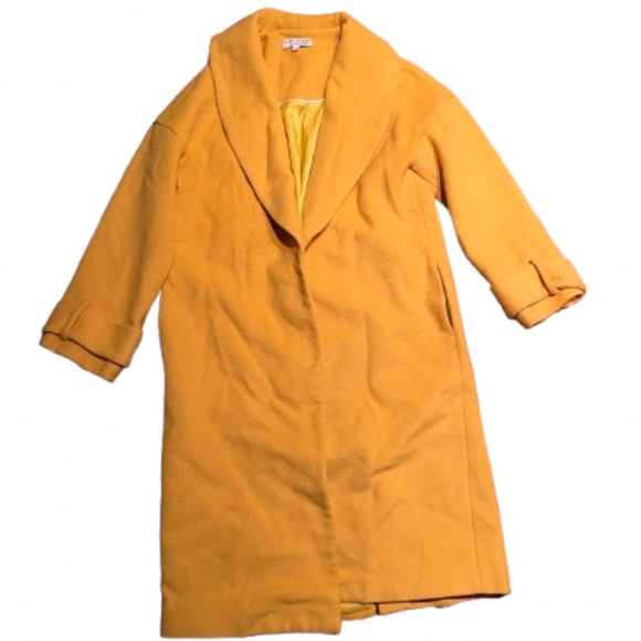 Marina Moscone Yellow Cocoon Coat - Picture 4 of 6